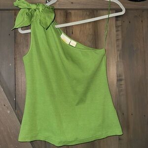 Anthropologie Maeve Green Ribbed Top